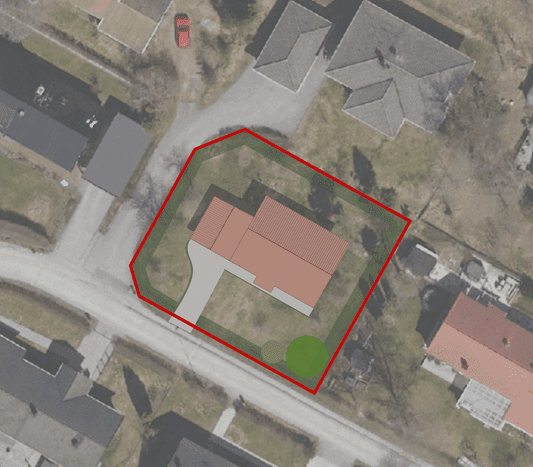 Bild som visar ett nytt hus som möjliggörs med den nya plankartan.